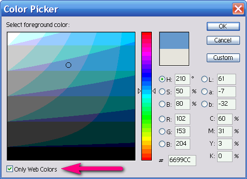رنگ های مناسب برای طراحی وب در نرم افزار فوتوشاپ photoshop